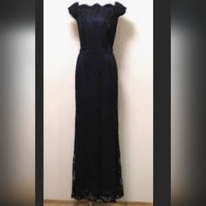 Tadashi Shoji Midnight Blue Lace Maxi Dress